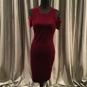 Calvin Klein Velvet Cold Shoulder Dress